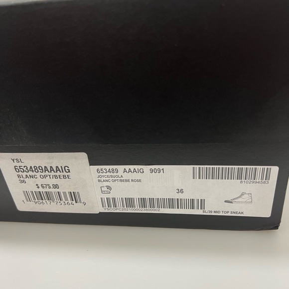 Saint Laurent White & Pink Court Classic SL/39 Sneakers Women’s EU 36/US 6 - Picture 8 of 10